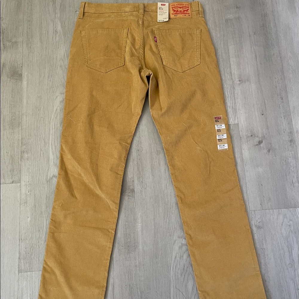 Levi's 511 Corduroy Pants Chino Slim Stretch Tan